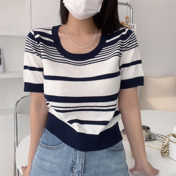 [Weika] striped Korean fashion sweater 8210# lwy