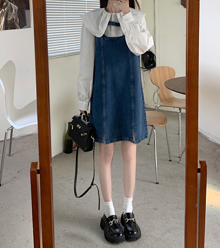[four seasons] fashion solid color lovely suspender skirt 8870# LSL