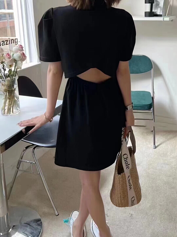 [Hello] solid color simple and comfortable dress ys-6353# lwy