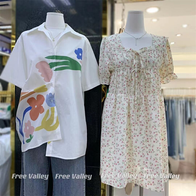 New in early summer! [free Valley] lady floral fashion dress 4705# LSW