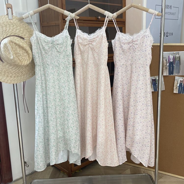 [best of you] small broken flower chest lace suspender dress 9870# HBx