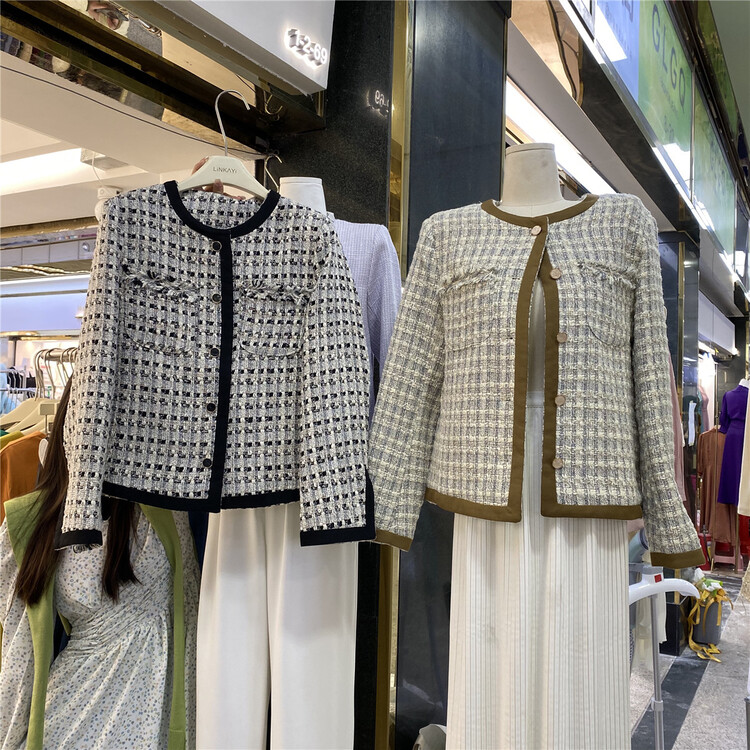 New year in early spring! [linkayi] temperament round neck single breasted short coat 20296# hjy