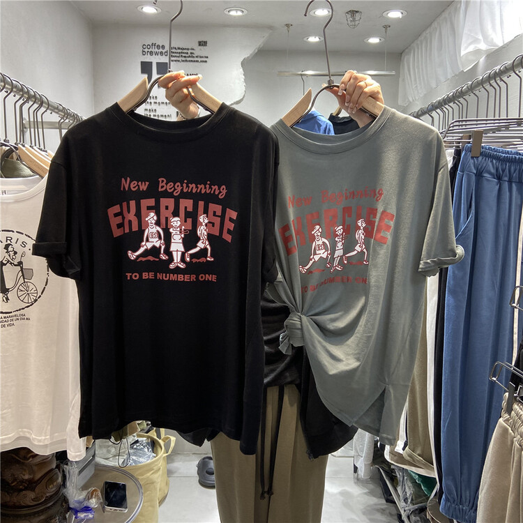 [TNT continue] lettered crew neck printed short sleeve T-shirt (T-shirt only) 267# L