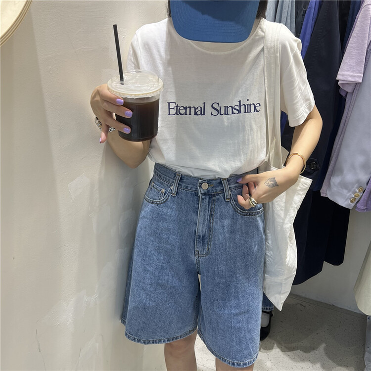New in early summer! [Selene] Korean simple letter Casual Short Sleeved T-shirt (T-shirt only) 011# CSX
