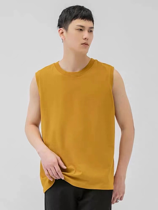 New year in early spring! [wild] simple solid color round neck vest e7001# ZZL