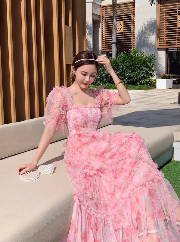 New year in early spring! [Xiye] Vintage color matching thin dress g1076# JJ