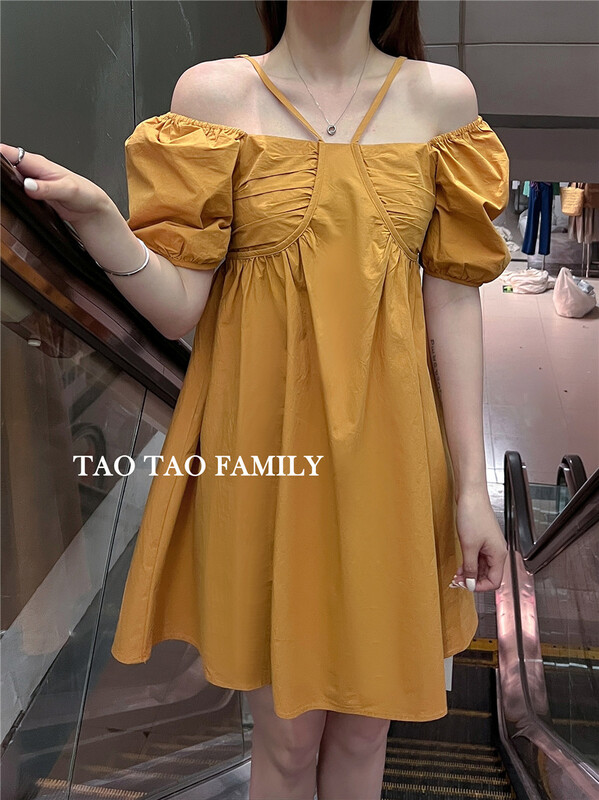 New in early summer! [Taotao family] Korean style square neck bubble sleeve short dress 3626# lwy