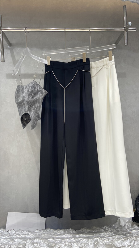 [naisha beard] wide leg slim casual pants (with chain) ys3-6105# CLS