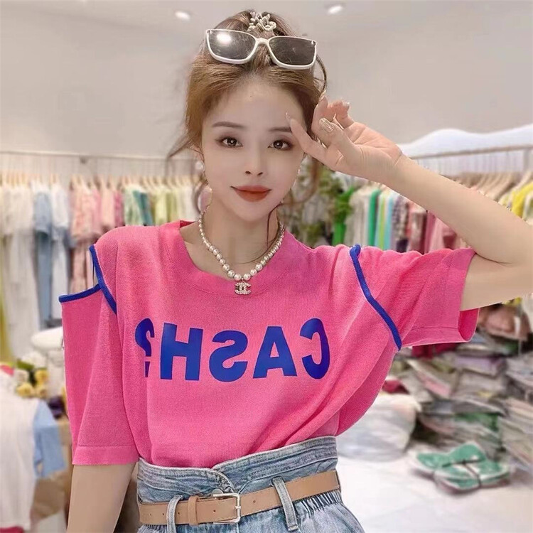 New in early summer! [Weika] Korean fashion letter printed versatile sweater 9532# lwy
