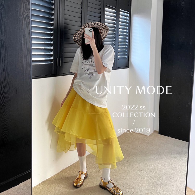 New in early summer! [unit] high sense, niche, gentle wind, mesh puffy skirt 6390# cqw