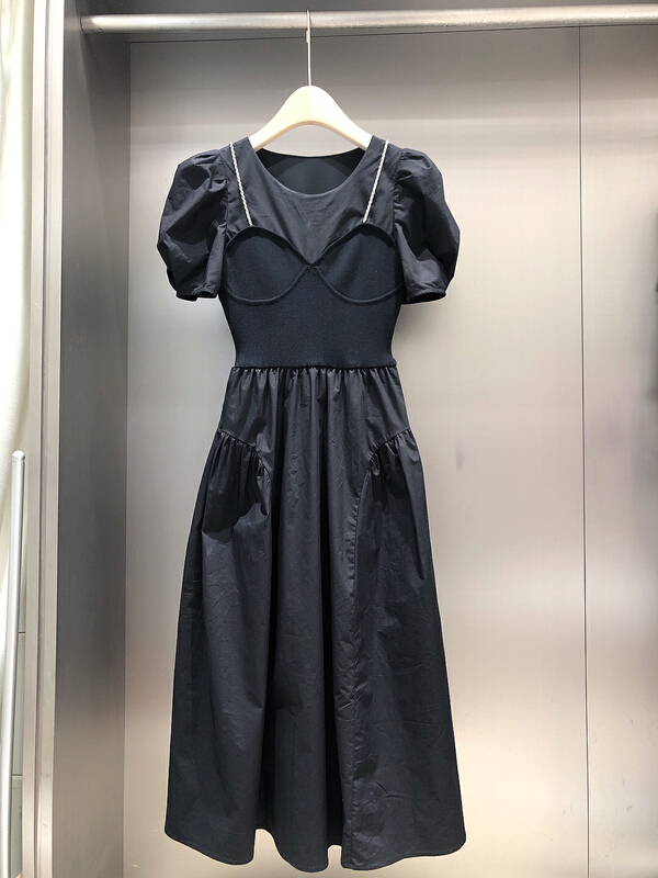 [DS] sweet and cool design, waist closing bubble sleeve dress 51913d# XYJ
