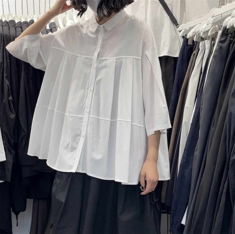 [three and two out] crimp fashion Korean shirt 99027# L