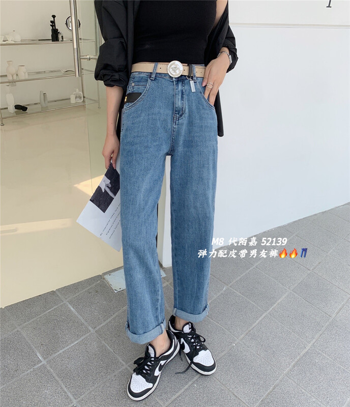 New year in early spring! [M8 denim] design sense Vintage Western style jeans (with belt) 52139# LSL