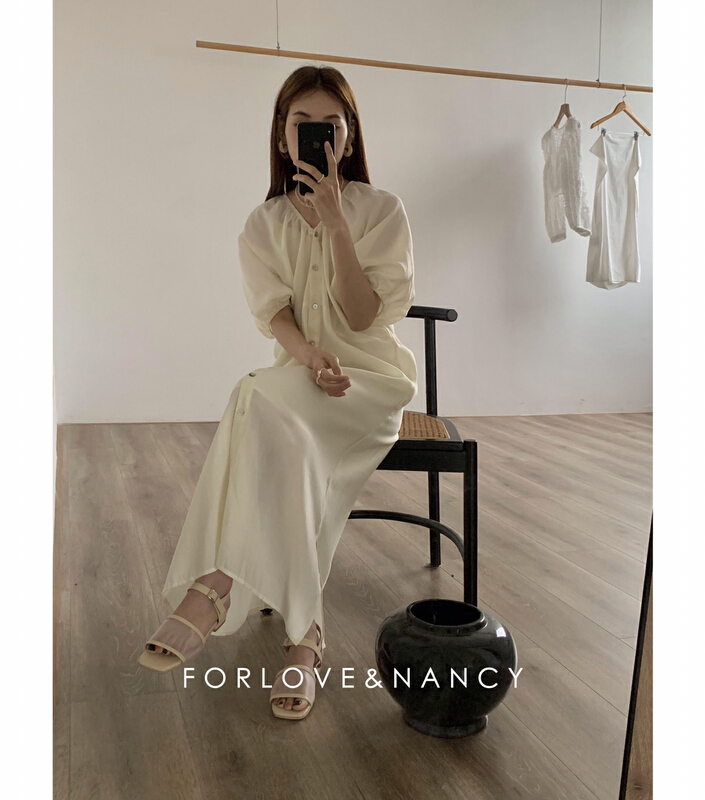 New in early summer! [FN] Korean simple V-neck dress (with removable lining in the same color) lb2lak261n# cqw