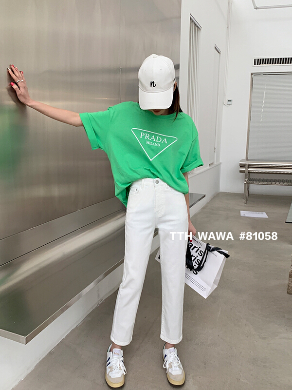 New year in early spring! [Wawa] Korean casual and versatile small straight jeans 81058# ozq