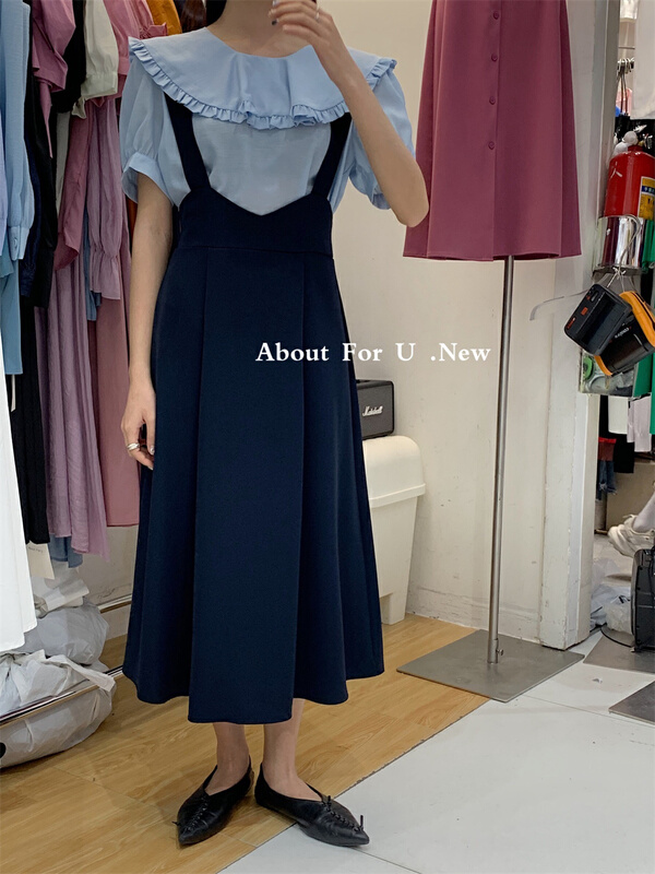 New in early summer! [about for u] Korean versatile casual strap skirt 66131# lwy