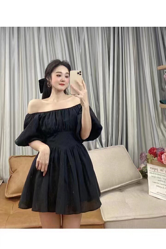 [lidada] one shoulder bubble sleeve fashion dress 2948# HBx