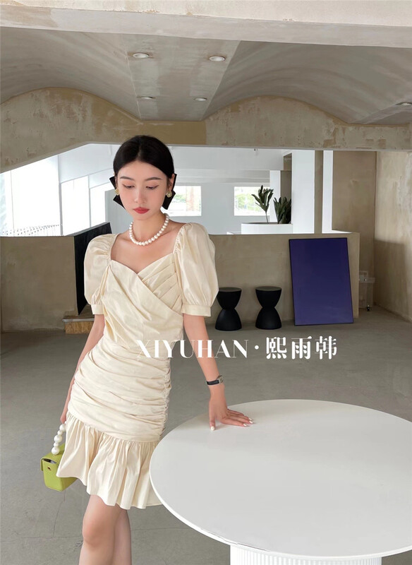 goods in stock! New in early summer! [xiyuhan] high waist pleated skirt 709# zxx