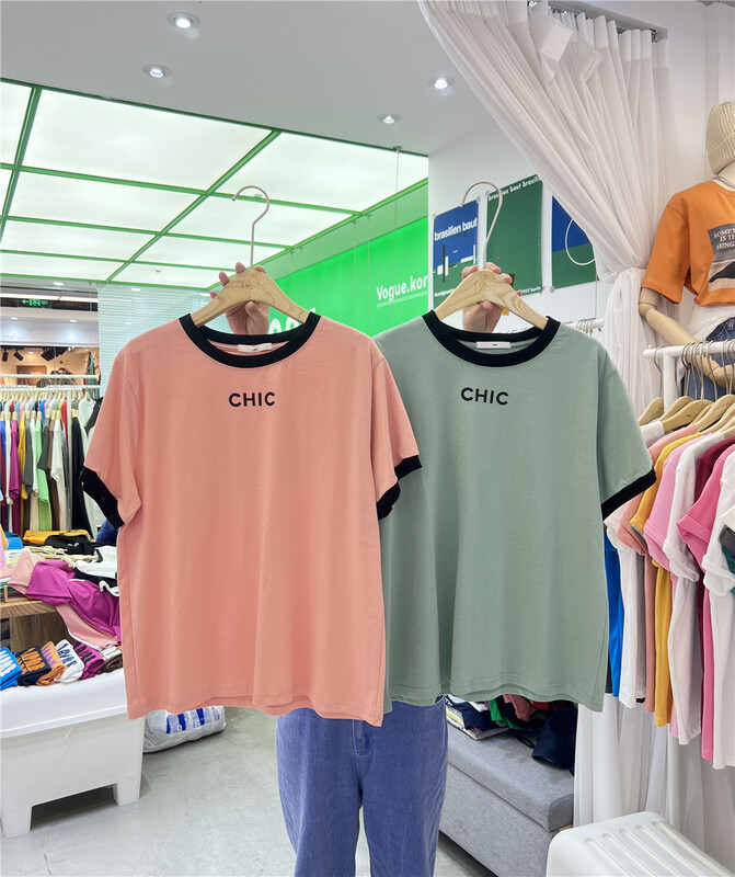 [1986] crew neck versatile letter short sleeve T-shirt 985# LSL