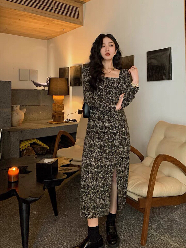 New year in early spring! [LML] fashion floral medium length dress 6125# ozq
