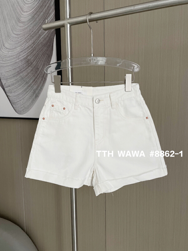 New in early summer! [Wawa] Korean casual versatile FLANNEL Denim Shorts 8862-1# ozq