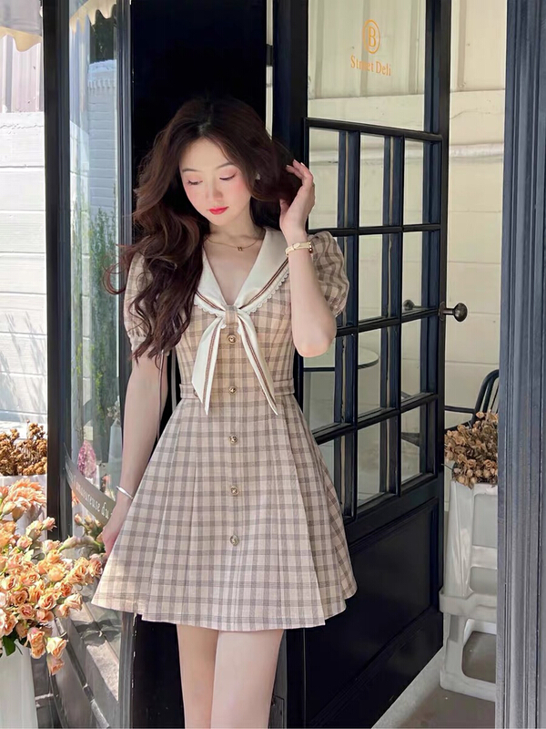 [savage] Korean sweet aging Navy collar dress e8089# WPL