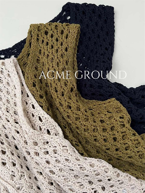 New in early summer! [acme group] Korean literary style niche design hollowed out vest 0350# CLS