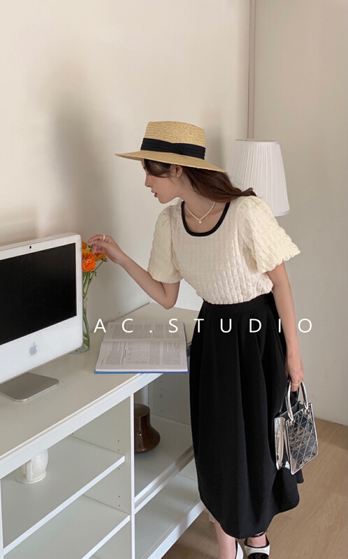Original price 66.55! New year in early spring! [A.C] Korean Style Bubble Sleeve Shirt 10979# LSL