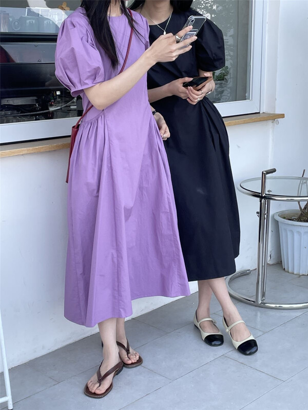 New in early summer! [clean space] Korean style versatile foreign style round neck dress 31253# CLS