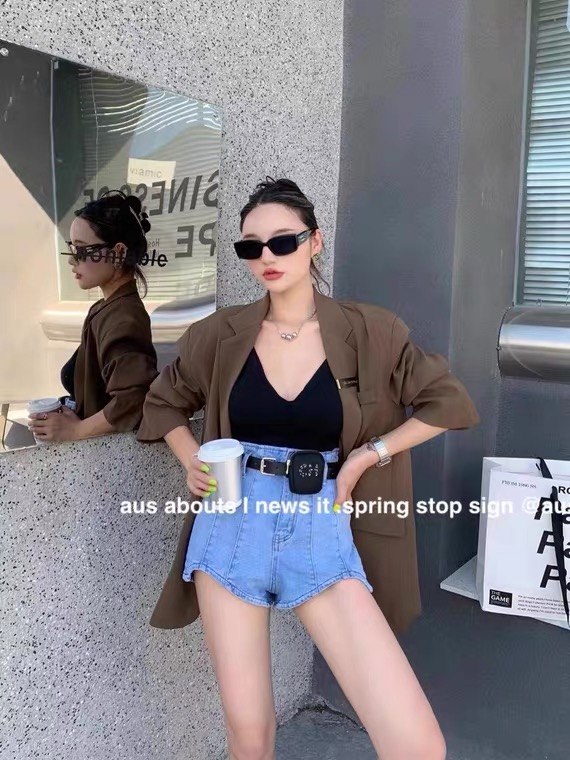 [aus] hot girl fashion denim shorts (with bag) g520# LSW