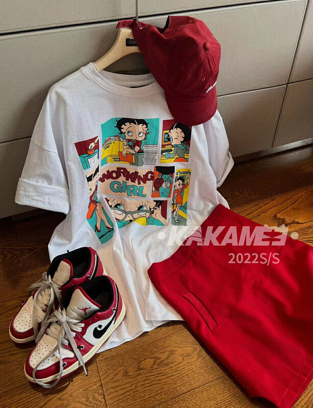 [kakamee] antique craft Betty cartoon short sleeve T-shirt 3850# LSL