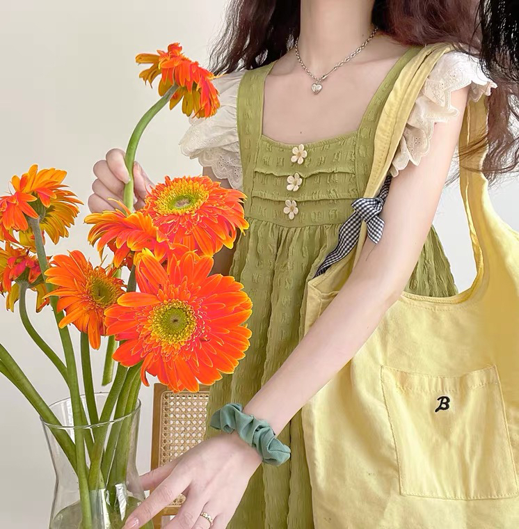 [L.L studio] fashion color blocking flying sleeve dress 77120# PCZ