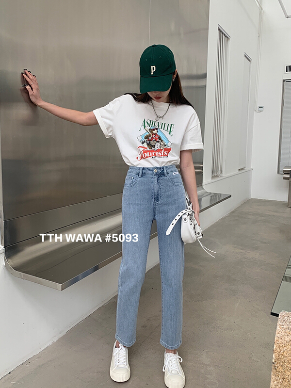 New year in early spring! [Wawa] simple and versatile straight jeans 5093-0# CJJ