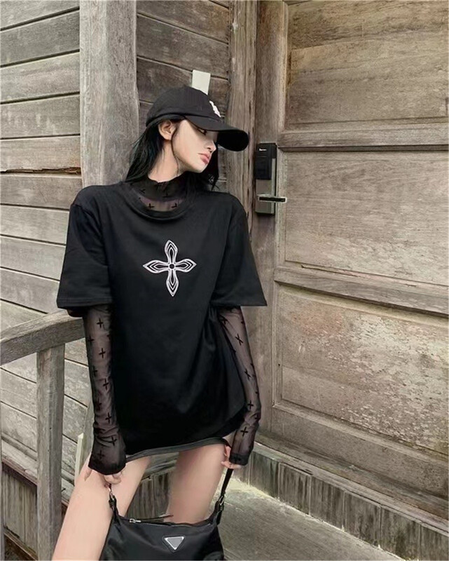 New year in early spring! [QIANJIAO] street fashion short transparent blouse 6757# PCZ