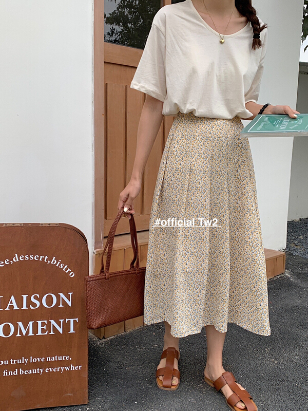 New year in early spring! [TW2] Korean fashion elegant floral skirt 19175# HBx