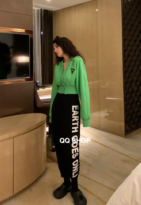 New year in early spring! [QQ shop] Korean fashion letter casual pants z6612# ozq