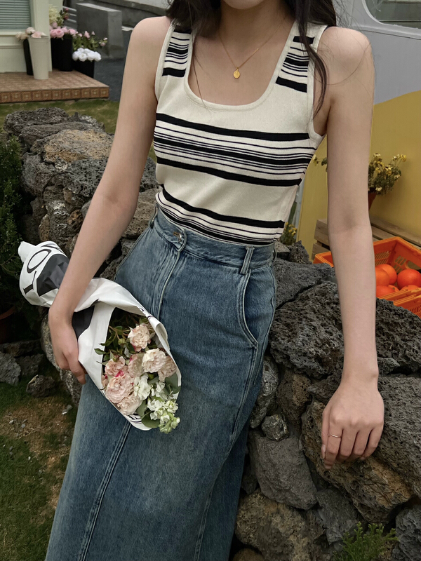 New in early summer! [cotton candy] fashionable knit vest / suspender 22fsw012# XJ