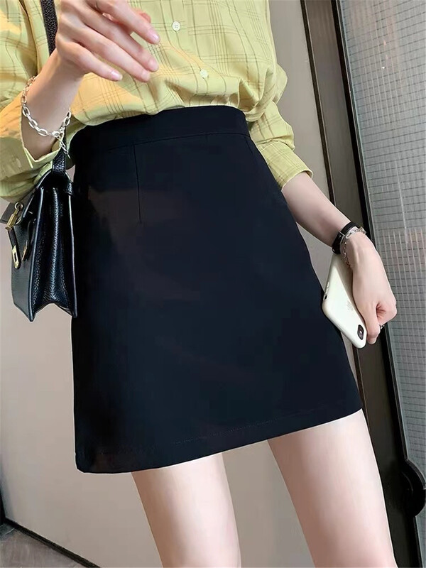 [oz] Korean slim solid color Hip Wrap Skirt 88209# XJ