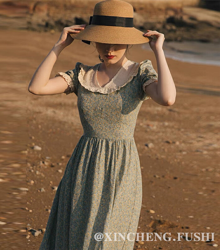 [Xinsheng] French retro gentle Princess Lace Floral Dress a159# PCZ