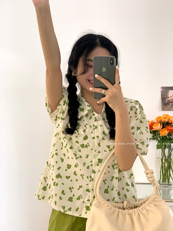 [from Anna] Love Print short sleeve shirt 6162# LSW