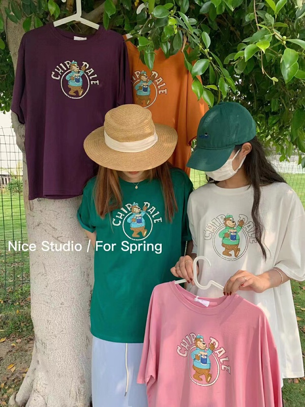 New in early summer! [naisijia nice studio] Korean personalized cartoon short sleeve T-shirt 0680# zxl
