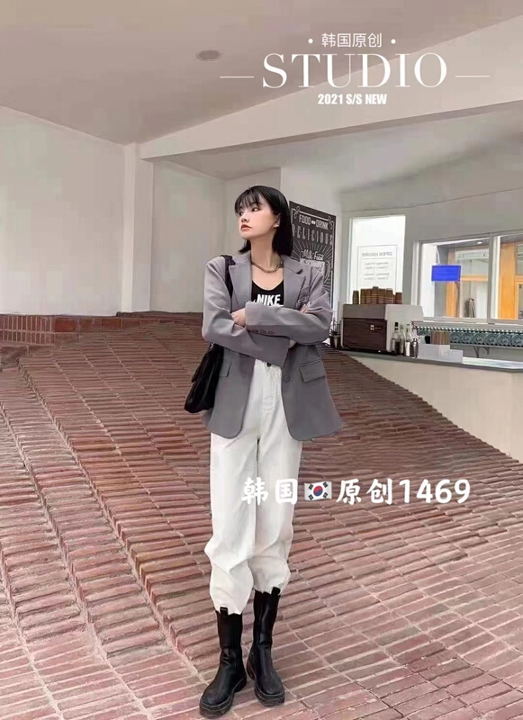 Original price 71.06! New year in early spring! [Korean original] Korean fashion straight jeans 1469-1# L