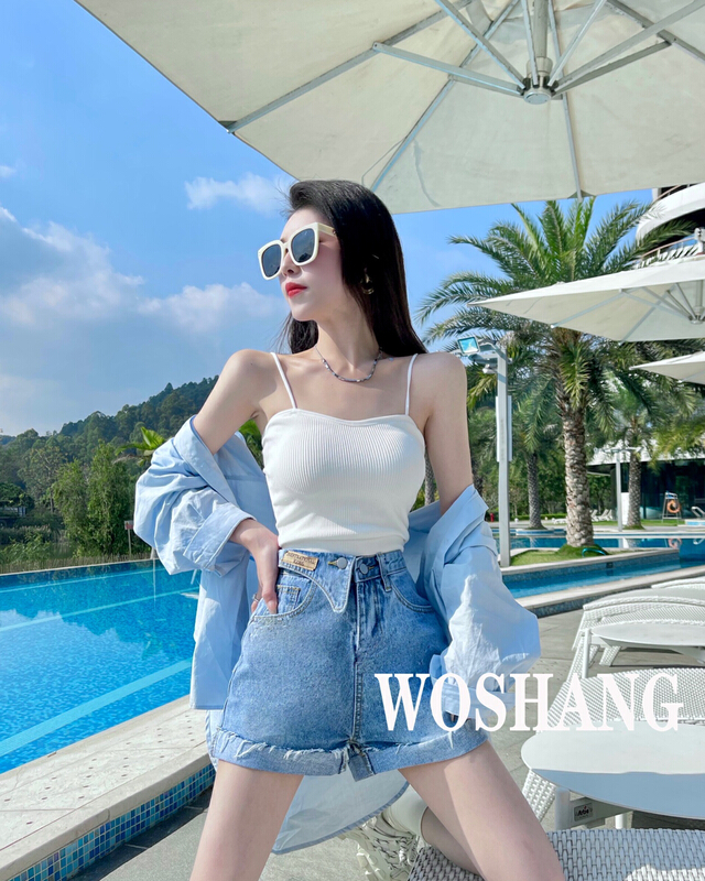 New year in early spring! [woshang] solid color simple suspender vest 1057# Cl