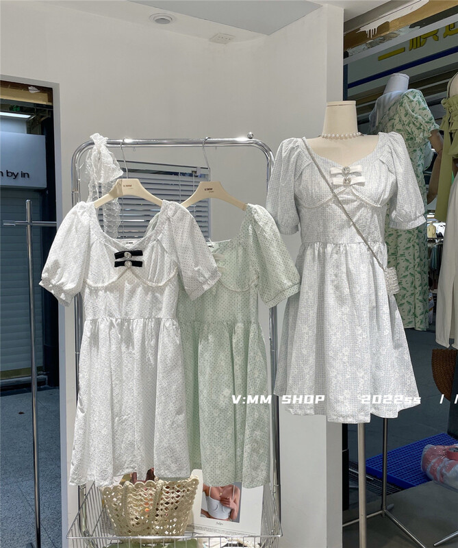 New in early summer! [V: mm] sweet Japanese fashion polka dot dress 2815# CLS