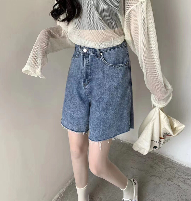[clothes and jeans] Korean casual high waist five point denim shorts 3191# hjy
