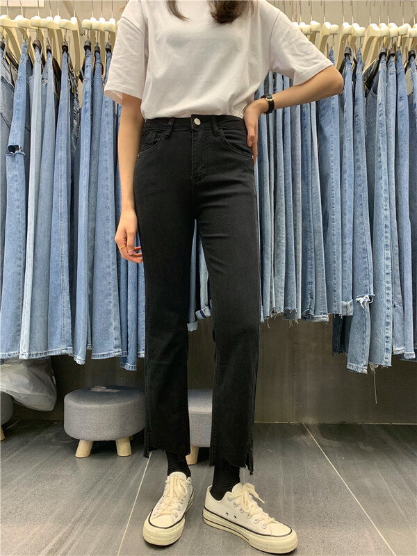 goods in stock! New in early summer! [IEZ] Korean skinny little foot elastic jeans 5061# zyh