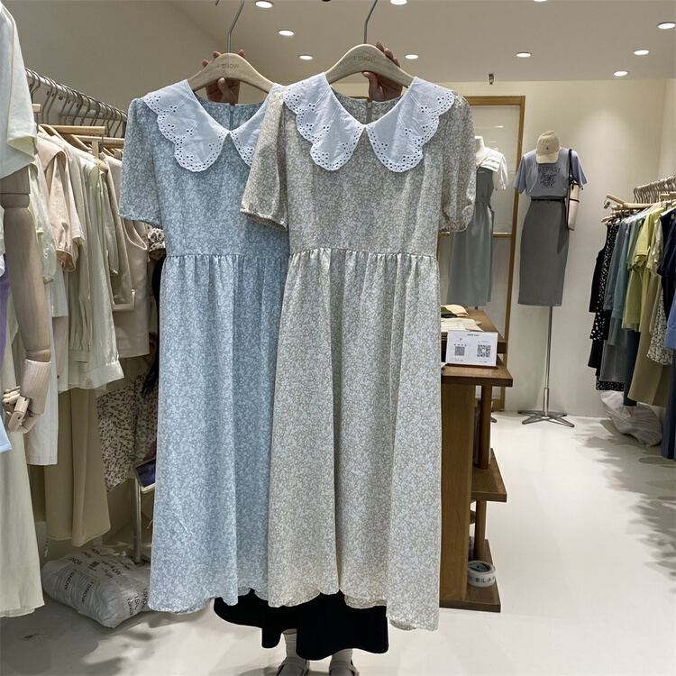 New in early summer! [I snow] Korean doll neck floral dress ys1-512179# WPL