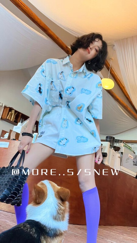 【MORE】動物滿版印花襯衫  8899#  OZQ