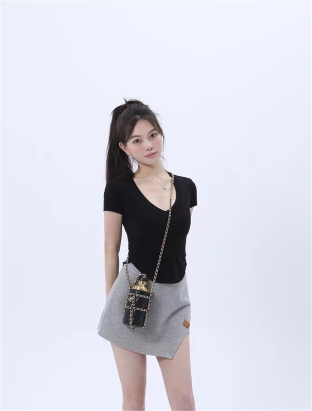 [MS studio] simple and versatile irregular skirt pants 5195# PCZ