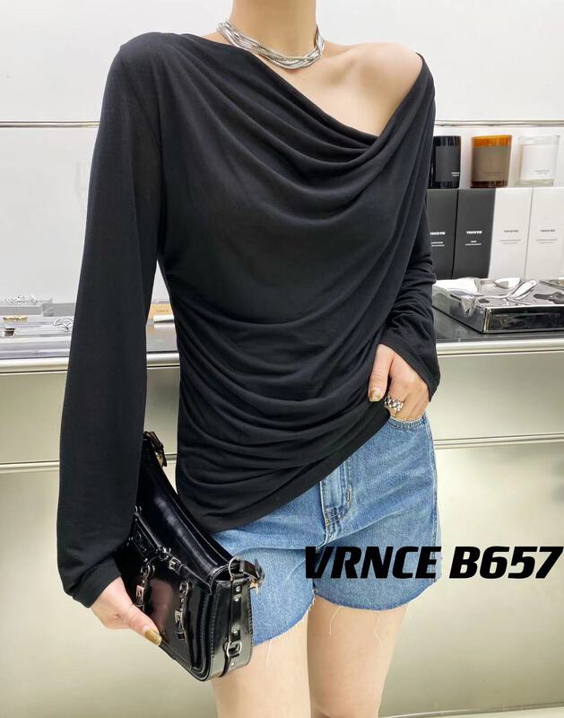 【VINCE】小眾ins褶皺長袖小衫  5011#  JHY